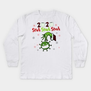 2020 Stink Stank Stunk Mask Kids Long Sleeve T-Shirt